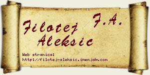 Filotej Aleksić vizit kartica